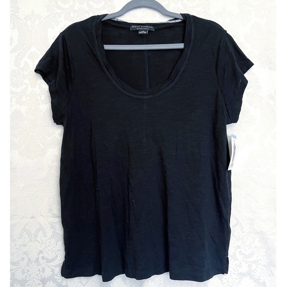 Sanctuary Social Standard NWT Women’s Amber Scoop Neck Tee In Black Size L New - Picture 3 of 8